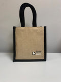 Small Jute Lunch bag (Cyan/Black)