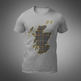 Braw Range: Unisex Tartan Map of Scotland T-shirt (Light Grey)