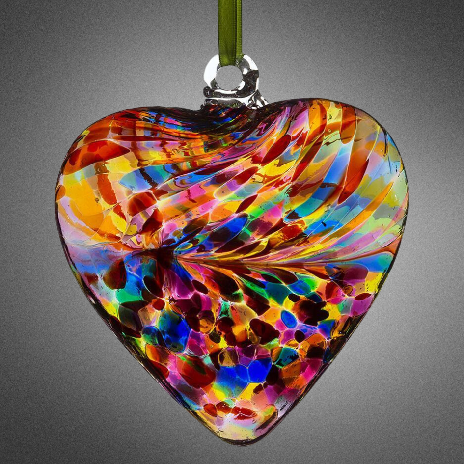 Sienna Glass Freundschafts-Herz (pink) – Handgeblasenes Glas Mit Schimmernder Oberfläche, In Geschenkbox