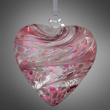 Sienna Glass 12cm Friendship Heart (Pastel Pink)