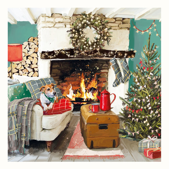 The Log Fire Christmas Card