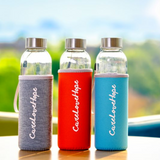 Care Love Hope: Glass Sports Bottle (Available in various colours)