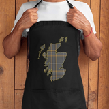 Braw Range: Tartan Map of Scotland Apron (Black)
