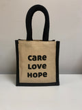 Small Jute Lunch bag (Cyan/Black)