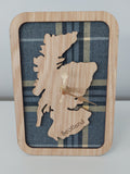 Braw Range: Tartan Map of Scotland Clock