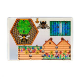 A small Bee hive scene with an articulated lid, wooden 3D card
