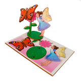 Fairy kissing a Butterfly Wooden 3D Pop Up Card