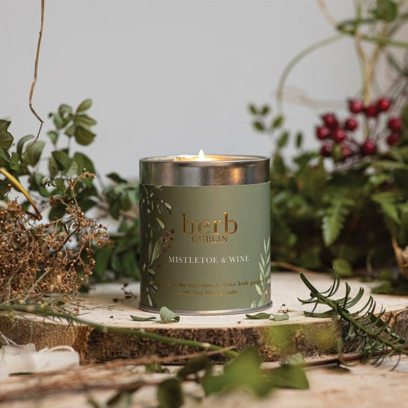 Mistletoe & Wine Tin Candle