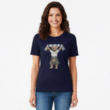 Limited Edition Navy Scot Bear T shirt holding Scotland Flag
