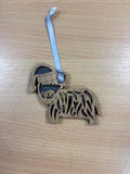 Highland Cow Christmas Ornament (small)