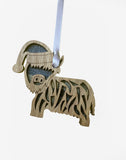 Highland Cow Christmas Ornament (small)