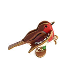 Happy Birthday Robin Wooden Pop up 3DCard