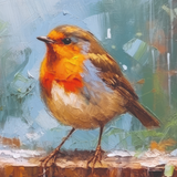 Oil Painting Robin