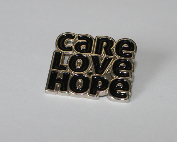 Care Love Hope: Pin Badge – Beatson Cancer Charity Shop
