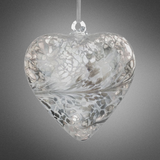 Sienna Glass: 8cm Heart (Pastel Silver)
