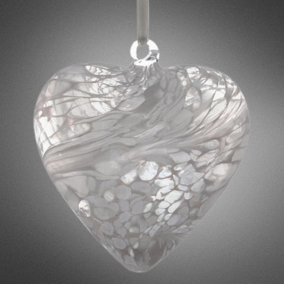 Sienna Glass: 8cm Friendship Heart (White)