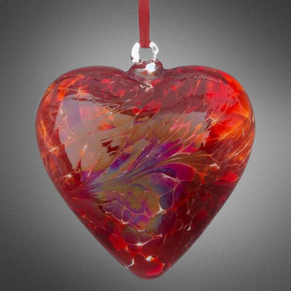Sienna Glass: 8cm Friendship Heart (Red)