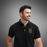 Braw range - Tartan Map of Scotland Polo shirt Black