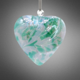 sienna glass 12cm Friendship Heart Green