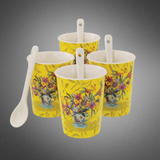 Cup of Tea set of 4 cups and spoons