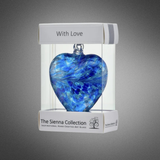 Sienna Glass: 8cm Friendship Heart -With Love (Blue)