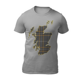 Braw Range: Unisex Tartan Map of Scotland T-shirt (Light Grey)