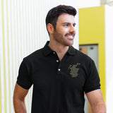 Braw range - Tartan Map of Scotland Polo shirt Black