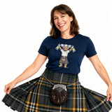 Limited Edition Navy Scot Bear T shirt holding Scotland Flag
