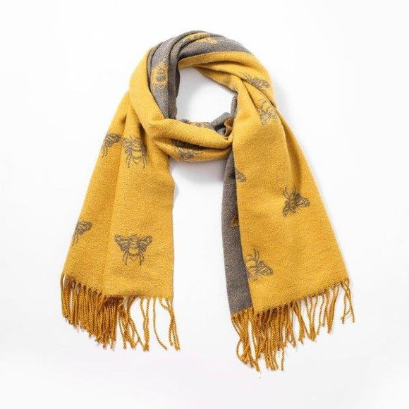 Cashmere Blend  Reversible Bee Scarf 3 Colours available