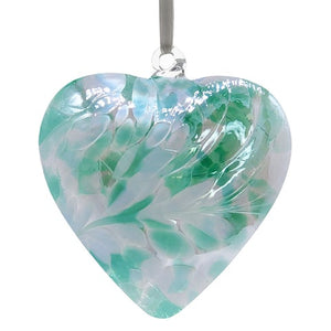 Sienna Glass: 8cm Friendship Heart (Green)