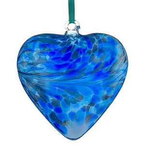 Sienna Glass: 12cm Friendship Heart (Blue)